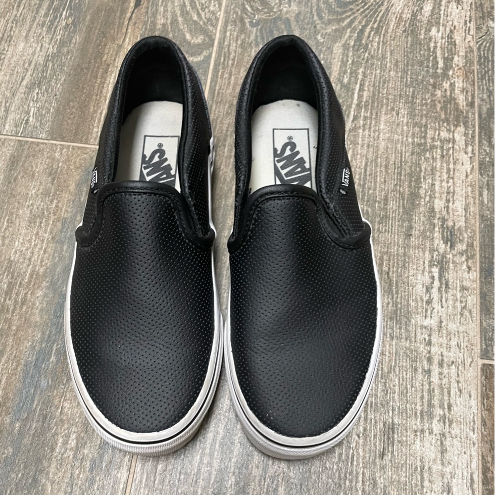 Vans leather slip on